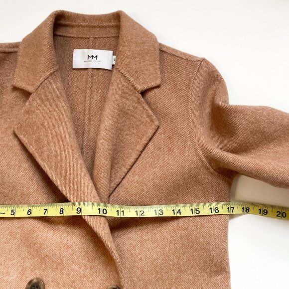 Meilleur Moment Double Breasted Wool Coat Coffee Tan Size XS - Picture 8 of 11